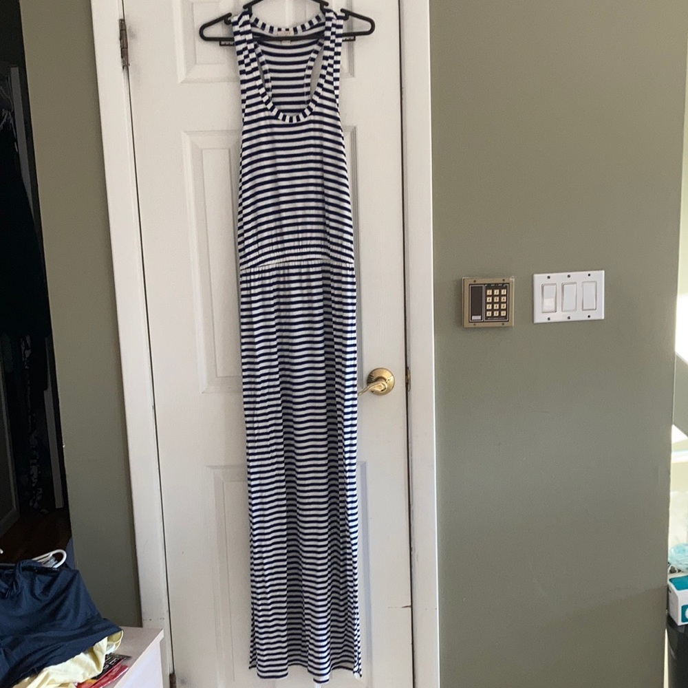 J.CREW MAXI STRIPED RACERBACK DRESS SIZE S